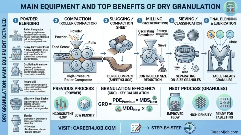 Main equipment and top benefits of dry granulation
