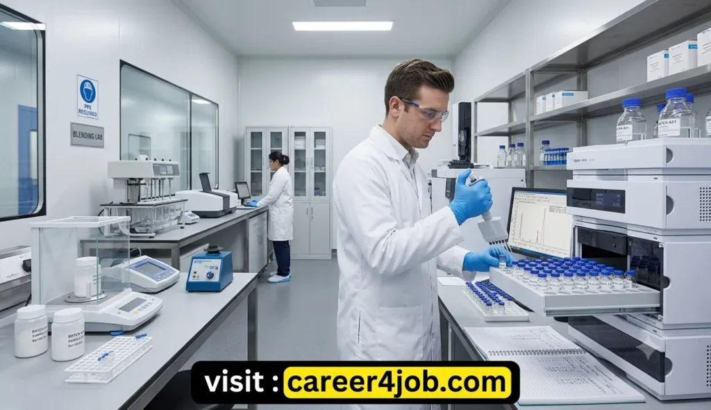 Quality control testing of blended pharmaceutical powder