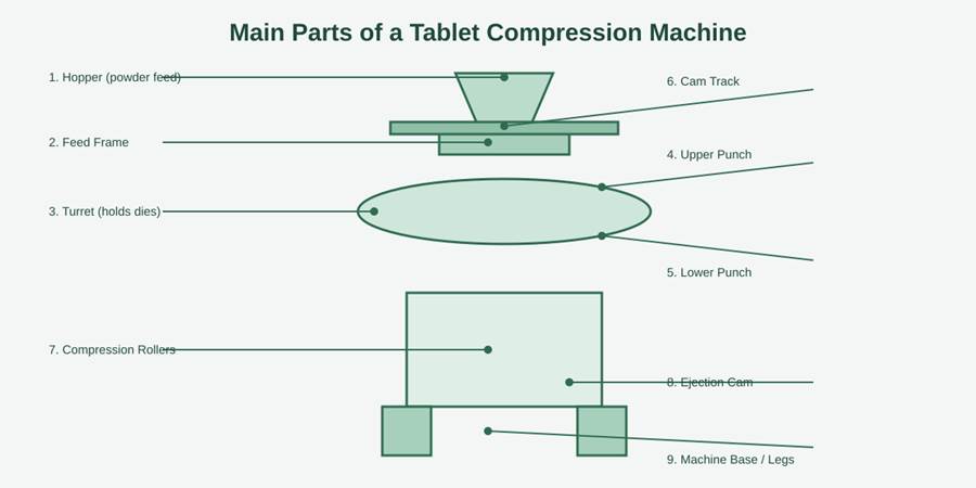 Table Compression Machine: Complete Guide to Working Principle, Types, Parts, Applications, and Maintenance (2026) Table Compression Machine: Complete Guide to Working Principle, Types, Parts, Applications, and Maintenance (2026)